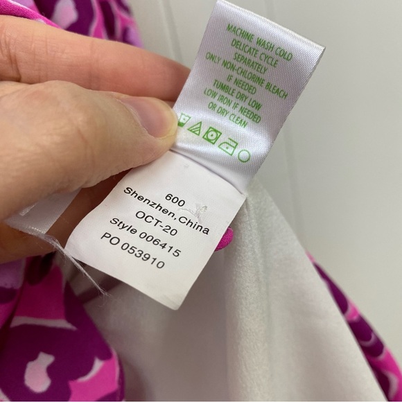 Lilly Pulitzer Brynnly Dress Mandevilla Pink Don't be a Cheetah Sz 8 Long Sleeve - Picture 15 of 16